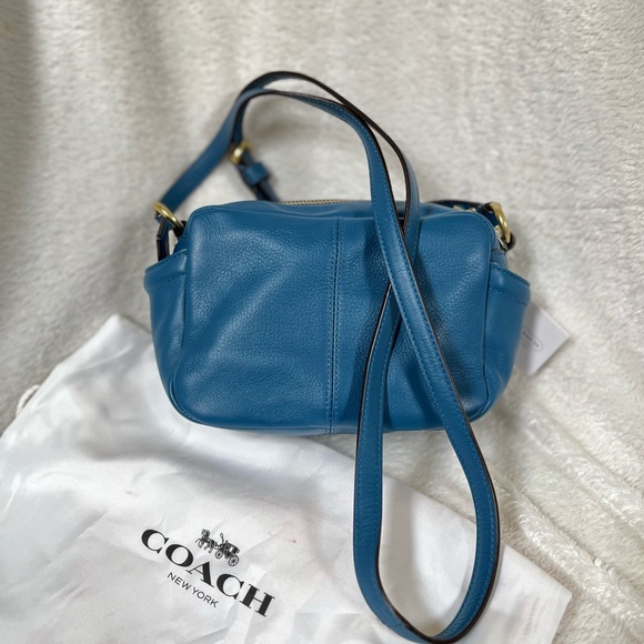 COACH F25150 Campbell Royal Blue Smooth Leather Small Camera Bag Crossbody NWT - Picture 8 of 9